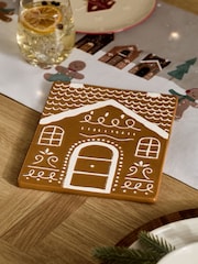 Natural Gingerbread House Christmas Trivet - Image 1 of 6