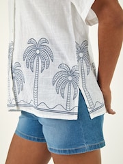 Roman Blue Palm Embroidered Shirt - Image 5 of 5