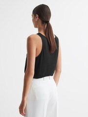 Reiss Black Gene Silk Front Vest - Image 5 of 5