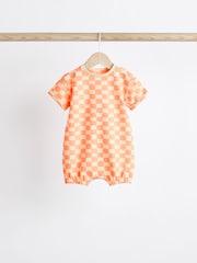 Multi Checkerboard Baby Jersey 100% Cotton Rompers 3 Pack - Image 3 of 10