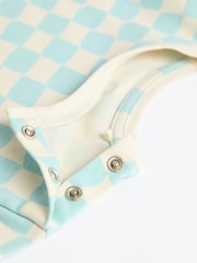 Multi Checkerboard Baby Jersey 100% Cotton Rompers 3 Pack - Image 8 of 10