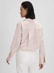 Reiss Nude Irina Silk Button-Through Shirt - Image 5 of 6