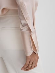 Reiss Nude Irina Silk Button-Through Shirt - Image 6 of 6