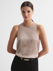 Reiss Champagne Gene Silk Front Vest - Image 1 of 7