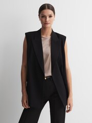 Reiss Champagne Gene Silk Front Vest - Image 6 of 7