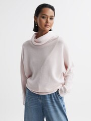 Reiss Light Pink Eva Wool Blend Turtle Neck Jumper - Image 1 of 5