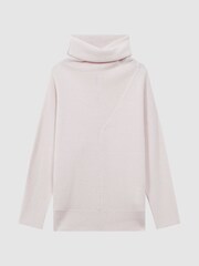 Reiss Light Pink Eva Wool Blend Turtle Neck Jumper - Image 2 of 5