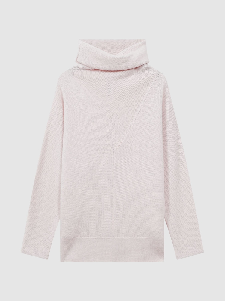Reiss Light Pink Eva Wool Blend Turtle Neck Jumper - Image 2 of 5