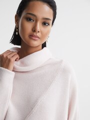 Reiss Light Pink Eva Wool Blend Turtle Neck Jumper - Image 4 of 5