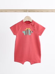 Rdeča z dinozavrom - dojenček Jersey 100% Cotton haljica za igranje 3 komplet - Slika 3 iz 9