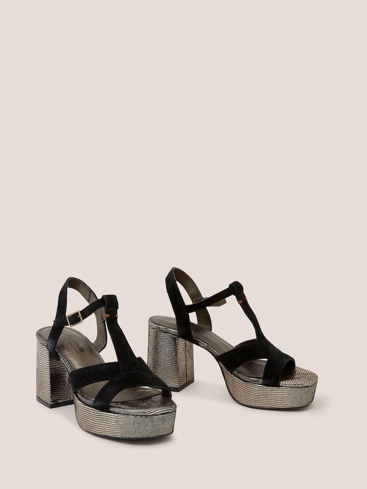 White Stuff Elsa Suede Heeled Black Sandals - Image 2 of 4 White Stuff Elsa Suede Heeled Black Sandals - Image 2 of 4