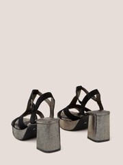 White Stuff Elsa Suede Heeled Black Sandals - Image 3 of 4