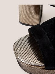 White Stuff Elsa Suede Heeled Black Sandals - Image 4 of 4