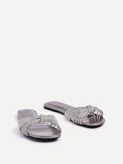 Linzi Silver Monica Silver Embellished Flat Sandals - Image 3 of 5