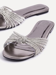 Linzi Silver Monica Silver Embellished Flat Sandals - Image 4 of 5