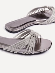 Linzi Silver Monica Silver Embellished Flat Sandals - Image 5 of 5