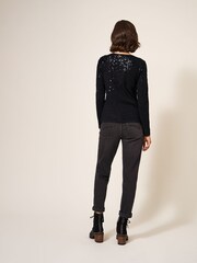 White Stuff Black Roxy Sequin Top - Image 2 of 7