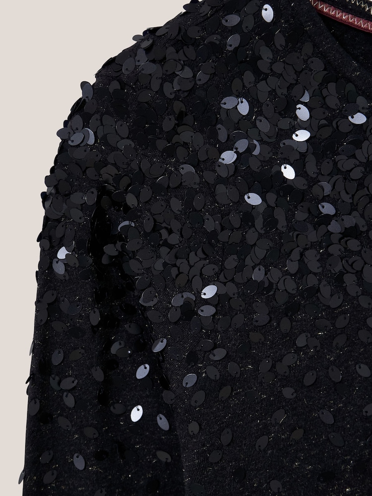 White Stuff Black Roxy Sequin Top - Image 7 of 7 White Stuff Black Roxy Sequin Top - Image 7 of 7
