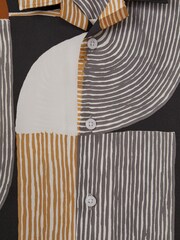 Reiss Tobacco/Navy Levy 3-9 yrs Printed Cuban Collar Shirt - Image 7 of 7