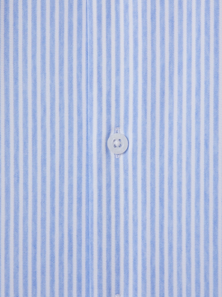Reiss White/Soft Blue Archie Striped Cutaway Collar Shirt - Image 6 of 6