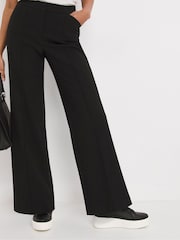 JD Williams Black Magisculpt Wide Leg Trousers Short - Image 1 of 4