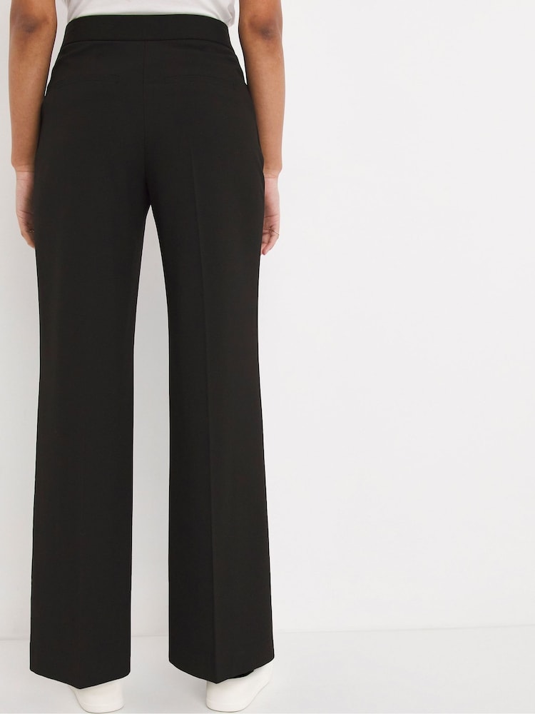 JD Williams Black Magisculpt Wide Leg Trousers Short - Image 2 of 4