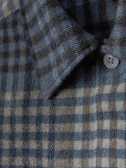 Reiss Blue Multi Duranti Brushed Check Button-Through Overshirt - Image 6 of 6