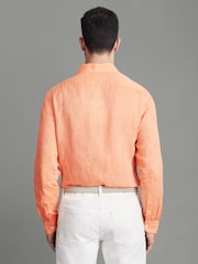 Reiss Peach Ruban Linen Button-Through Shirt - Image 5 of 5