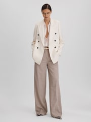 Reiss Nude Magda Pleated Flared Sleeve Blouse - Image 5 of 6