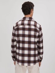 Reiss Brown Multi Dortch Brushed Checked Button-Through Shirt - Image 5 of 6
