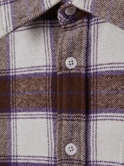 Reiss Brown Multi Dortch Brushed Checked Button-Through Shirt - Image 6 of 6