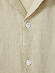 Reiss Chartreuse Beldi Relaxed Linen Cuban Collar Shirt - Image 6 of 6