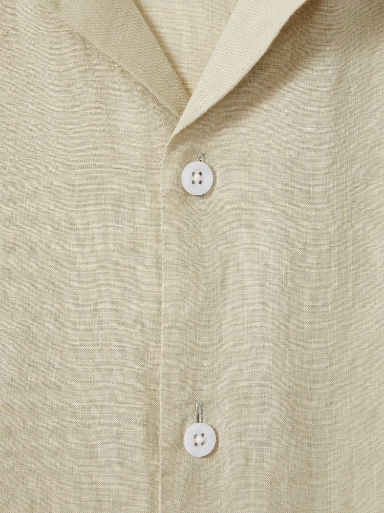Reiss Chartreuse Beldi Relaxed Linen Cuban Collar Shirt - Image 6 of 6