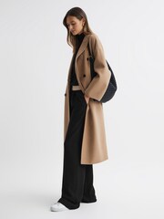 Reiss Black Iona Elasticated Waistband Wide Leg Trousers - Image 3 of 5