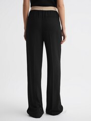 Reiss Black Iona Elasticated Waistband Wide Leg Trousers - Image 5 of 5