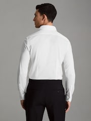 Reiss White Nate Cutaway Collar Jersey Slim Fit Shirt - Image 5 of 6
