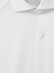 Reiss White Nate Cutaway Collar Jersey Slim Fit Shirt - Image 6 of 6