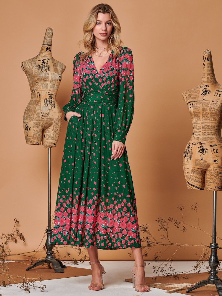 Grün - Jolie Moi Maxikleid aus Mesh mit symmetrischem Print - Bild 1 von 5 Grün - Jolie Moi Maxikleid aus Mesh mit symmetrischem Print - Bild 1 von 5