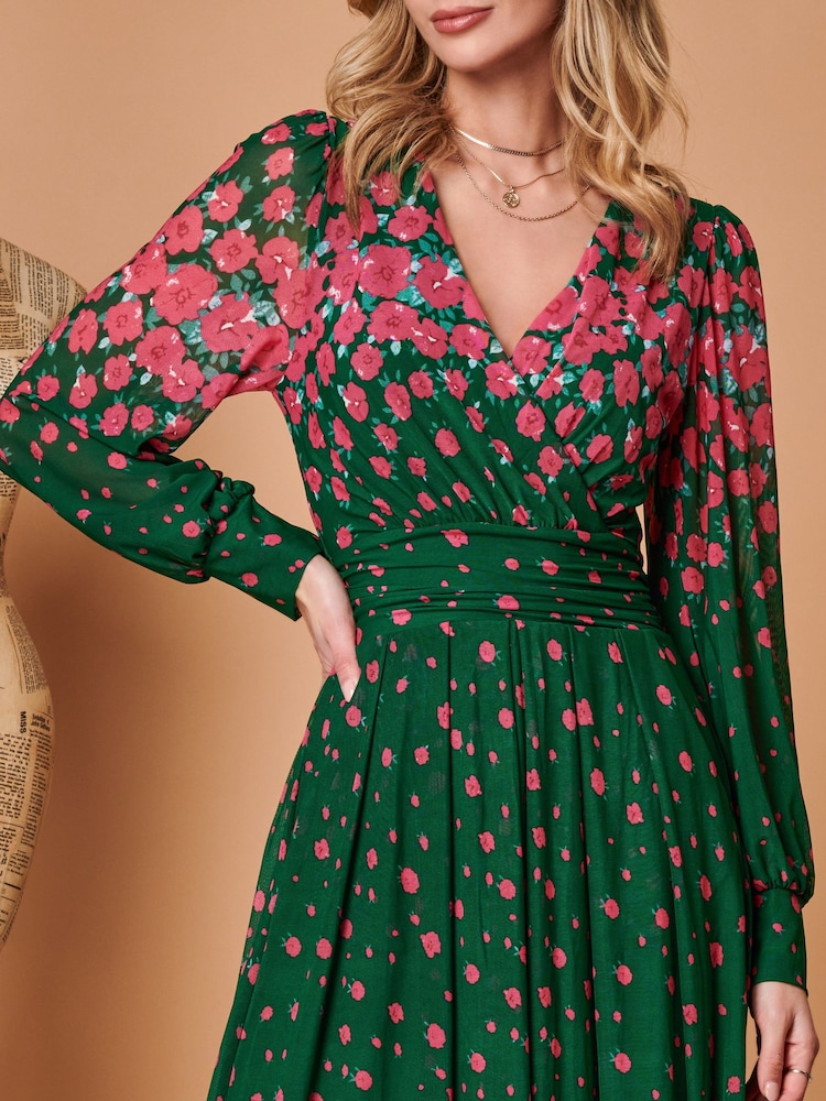 Grün - Jolie Moi Maxikleid aus Mesh mit symmetrischem Print - Bild 5 von 5 Grün - Jolie Moi Maxikleid aus Mesh mit symmetrischem Print - Bild 5 von 5