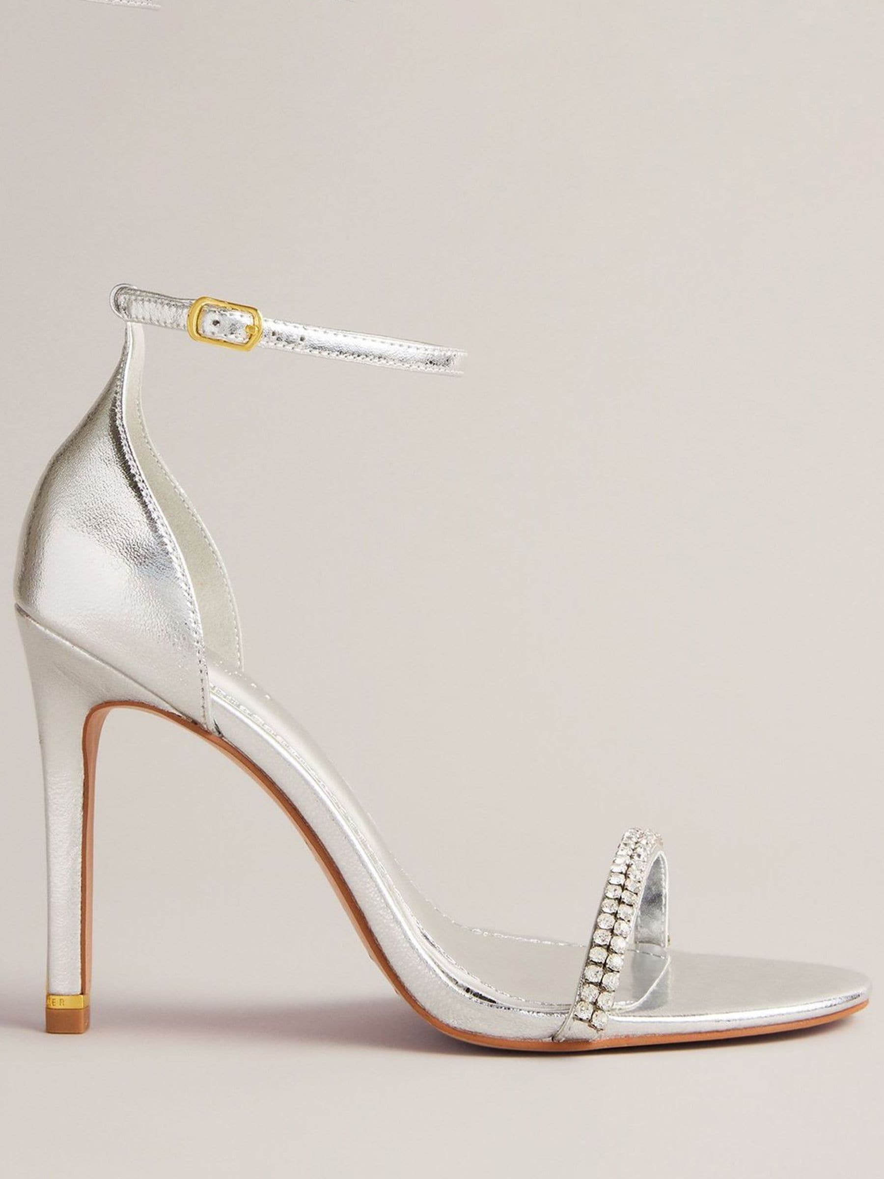 Buy Ted Baker Silver Helenni Crystal Strap Heeled Sandals from Next Luxembourg