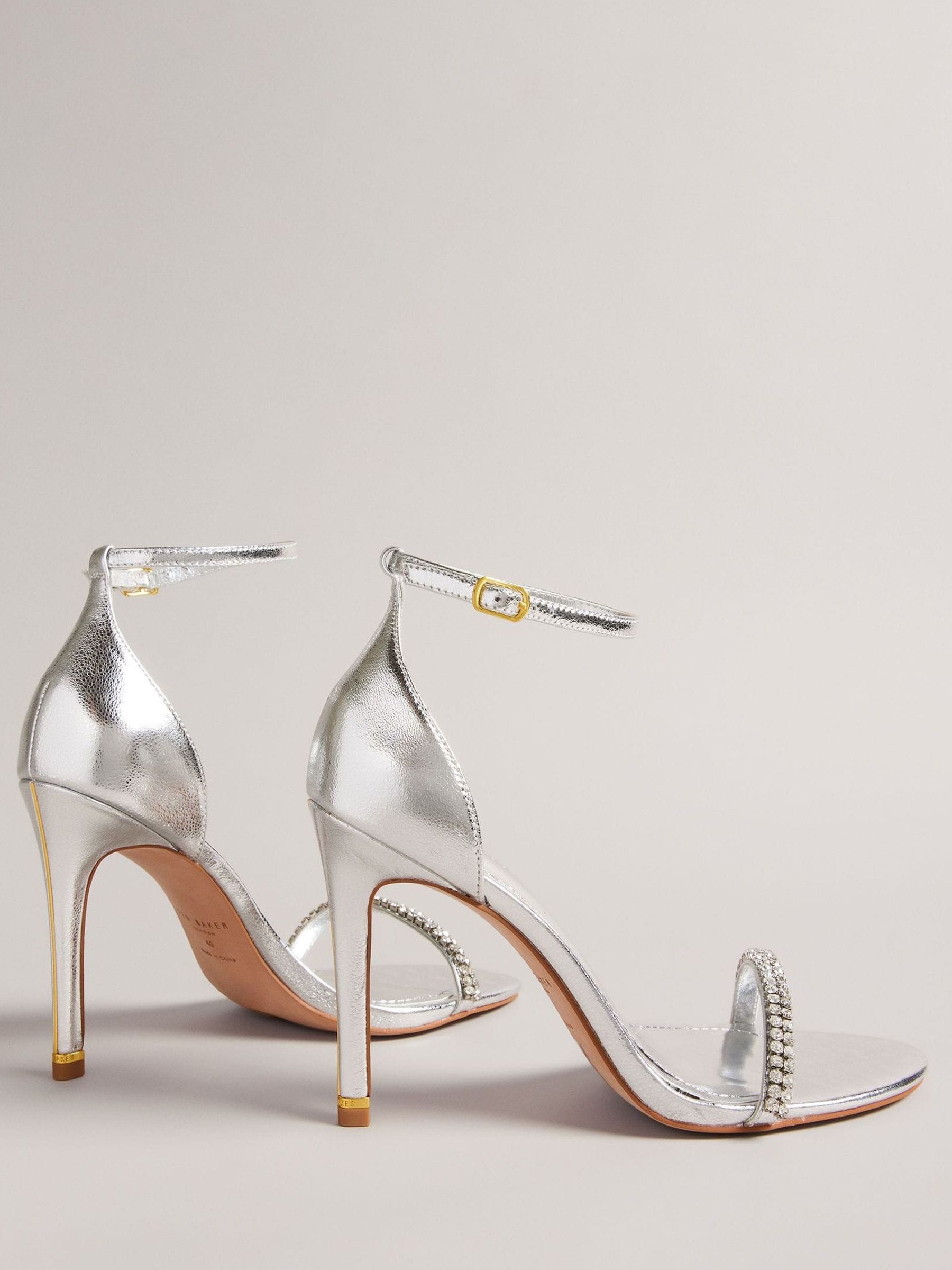 Buy Ted Baker Silver Helenni Crystal Strap Heeled Sandals from Next Luxembourg
