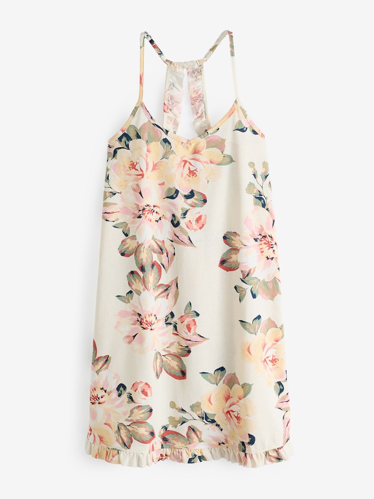 Khaki Floral 100% Cotton Slips 2 Pack - Image 2 of 4