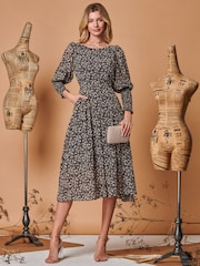 Jolie Moi Chiffon-Maxikleid mit gerafften Bündchen​​​​​​​ - Bild 1 von 5