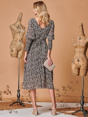 Jolie Moi Chiffon-Maxikleid mit gerafften Bündchen​​​​​​​ - Bild 2 von 5