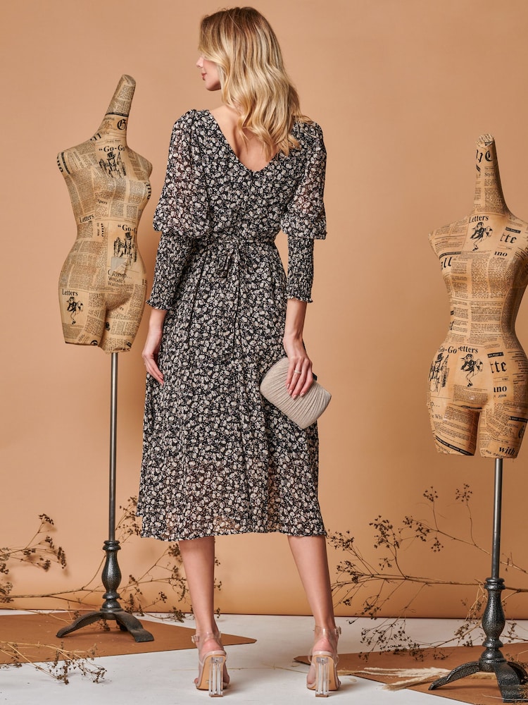 Jolie Moi Chiffon-Maxikleid mit gerafften Bündchen​​​​​​​ - Bild 2 von 5
