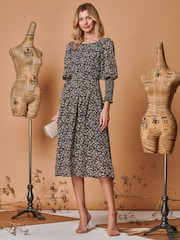 Jolie Moi Chiffon-Maxikleid mit gerafften Bündchen​​​​​​​ - Bild 4 von 5