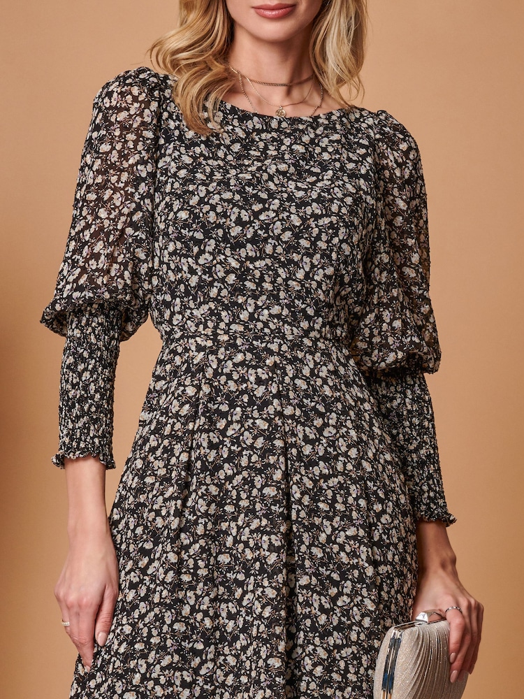 Jolie Moi Chiffon-Maxikleid mit gerafften Bündchen​​​​​​​ - Bild 5 von 5