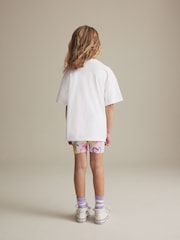 White Graffiti Oversized 100% Cotton T-Shirt and Cycle Shorts Set (3-16yrs) - Image 3 of 7