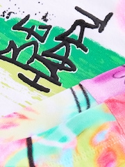 White Graffiti Oversized 100% Cotton T-Shirt and Cycle Shorts Set (3-16yrs) - Image 7 of 7