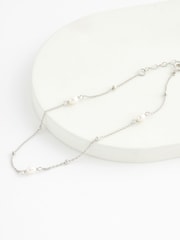 Echt zilver - Enkelbandje met verfijnde parel - Image 3 of 4